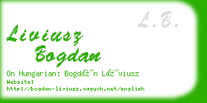 liviusz bogdan business card